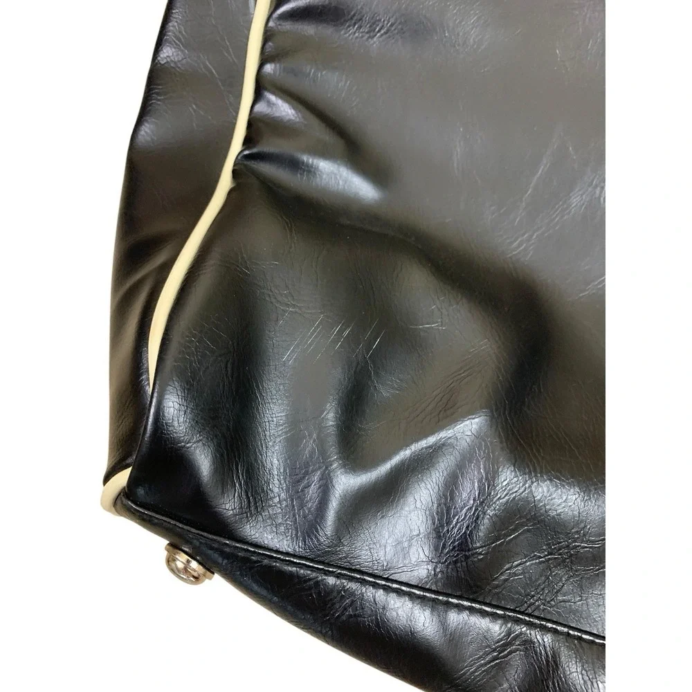 Ben Sherman Black Cream Retro Messenger Bag Y2K Travel Weekender Crossbody